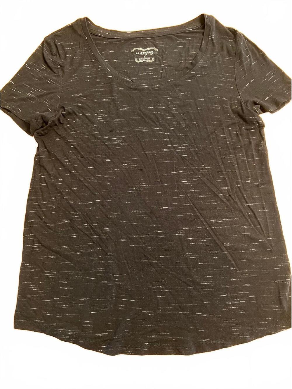 Maison Jules Black Rayon Blend Short Sleeve T-Shirt Size S